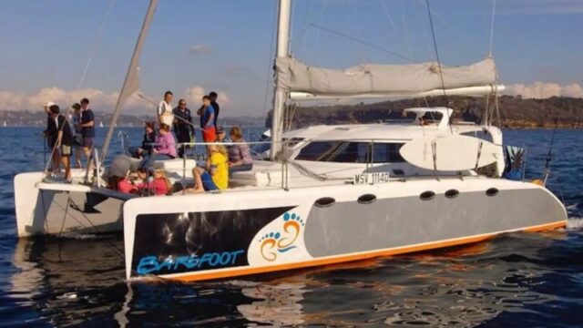 Barefoot party boat Sydney Harbour